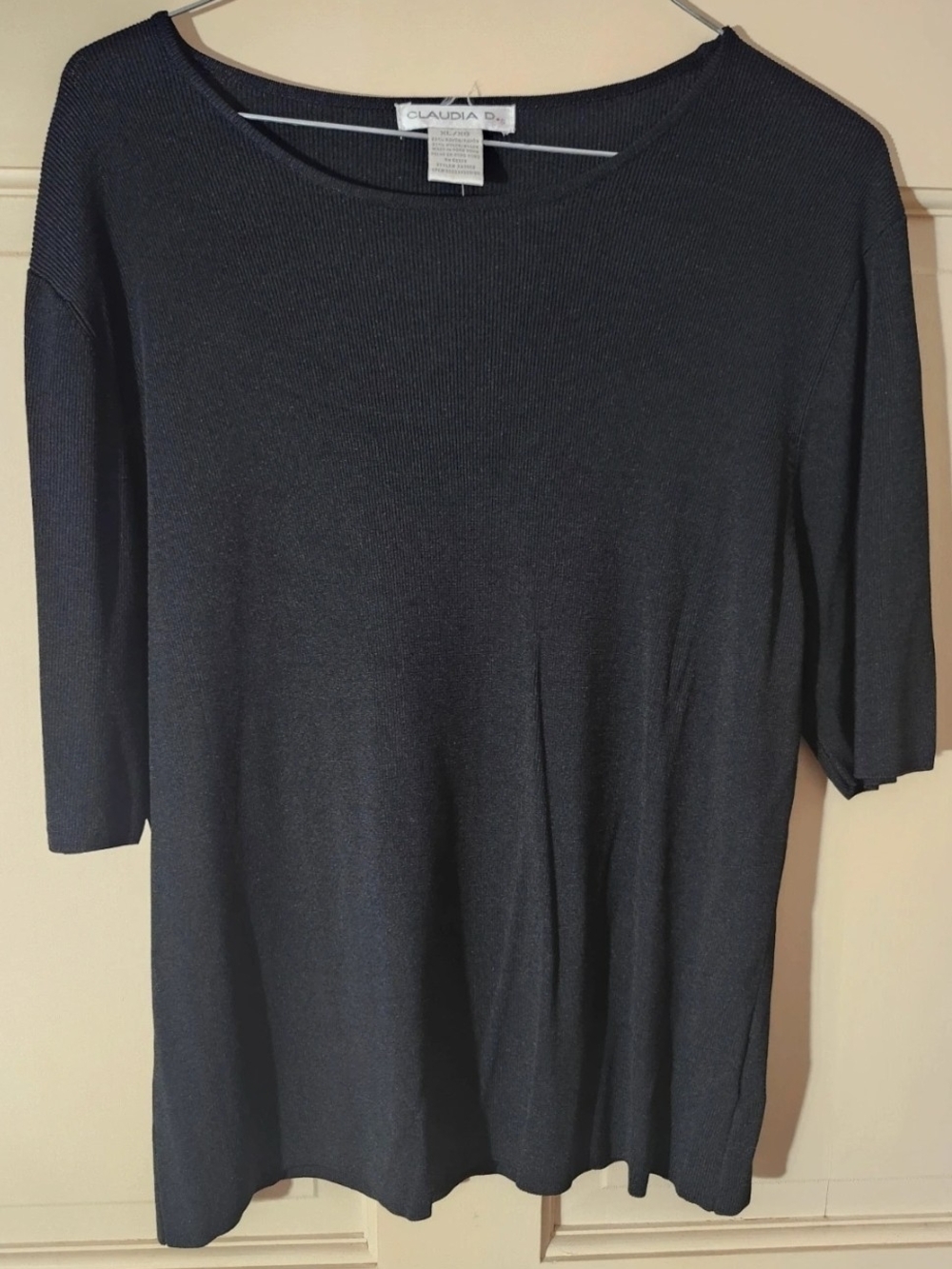 Claudia D. Black Short-Sleeve Top